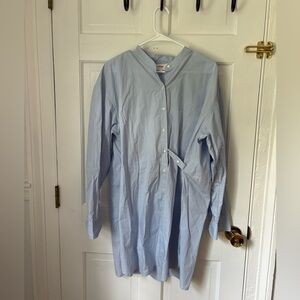 Xirena Mills Long Sleeve Mini Dress in Light Blue, Women’s Size Large (L)